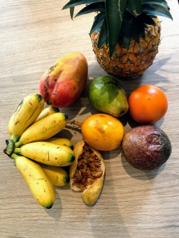 A small selection of fruits we've been lucky to eat. They are all so sweet!
